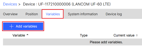 Assign a variable to the Unified Firewall