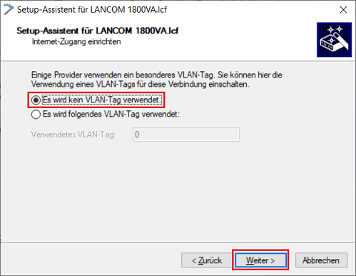 Kein VLAN-Tag verwenden