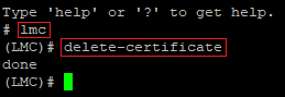 LMC-Zertifikat auf einem Gerät mit LCOS SX (GS-23xx) per Konsole löschen