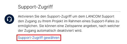 Support-Zugriff erlauben