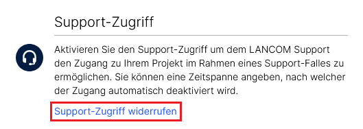 Support-Zugriff widerrufen