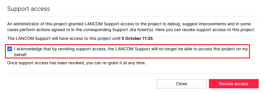 Revoking support access