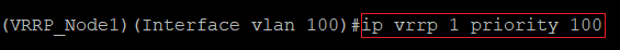 Setting the VRRP priority