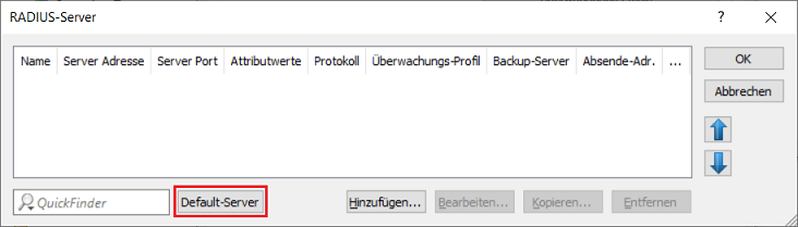 Eintrag für RADIUS-Server erstellen