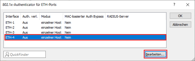Physikalisches Ethernet-Interface bearbeiten