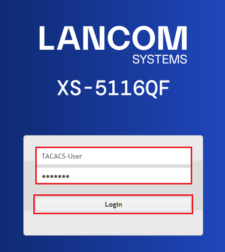 Loginmaske vom Webinterface