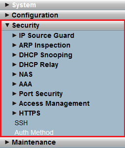 Open the menu Auth Method