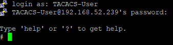 Login to the switch with the TACACS user via the CLI