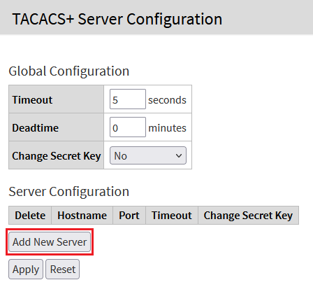 Add a new TACACS server