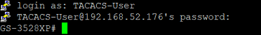 Login to the switch with the TACACS user via the CLI