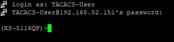 Login via the CLI with the TACACS user