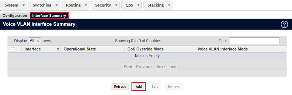 Neues Interface im Reiter Interface Summary anlegen