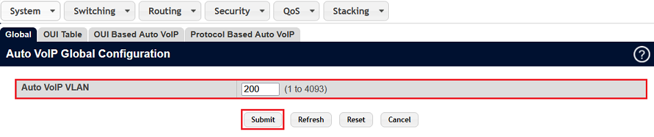 Voice VLAN als Auto VoIP VLAN hinterlegen
