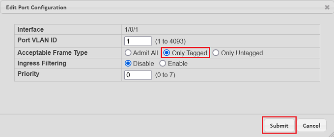 Weitere Einstellungen für das VLAN-Tagging anpassen