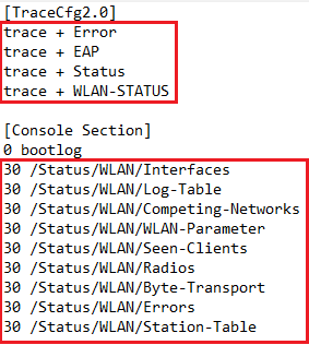 Erforderliche Traces und Status-Tabellen für Probleme mit der WLAN-Einwahl