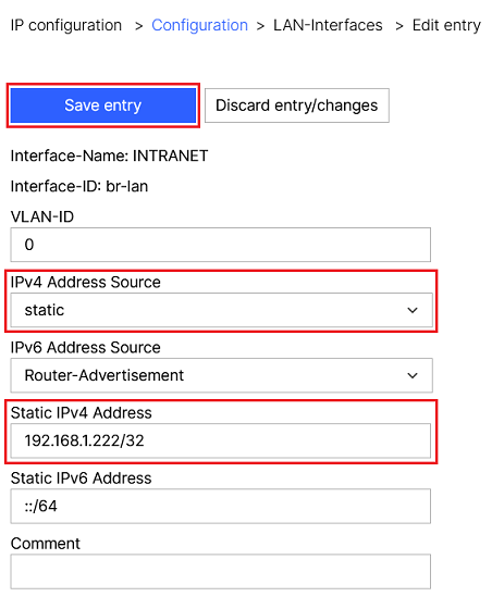 Enter an IPv4 address for the access point