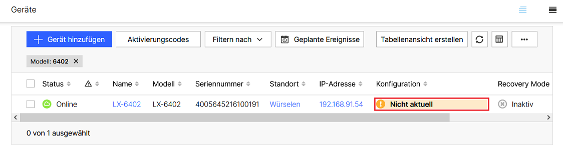 Konfigurations-Rollout für den Access Point initiieren