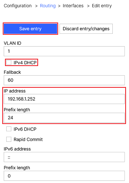 Enter an IPv4 address