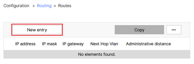 Create a new routing entry
