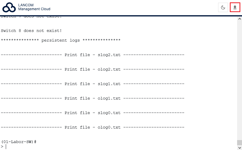 Save the content of the terminal session via the download button
