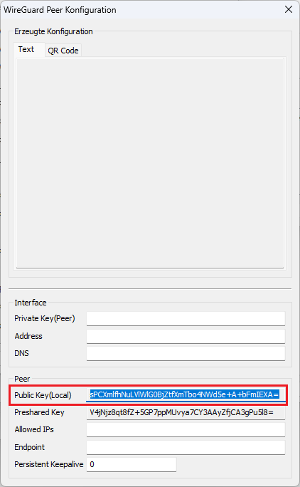 Public Key vom Router in der Filiale kopieren
