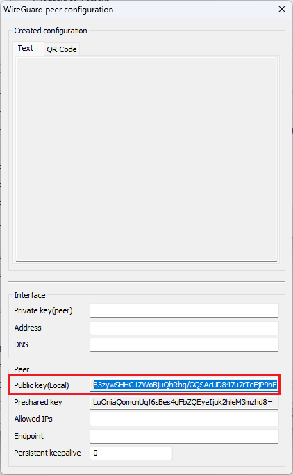 Copy the Public Key of the router in the office