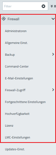 LMC-Einstellungen auf einer Unified Firewall mit LCOS FX per Webinterface aufrufen