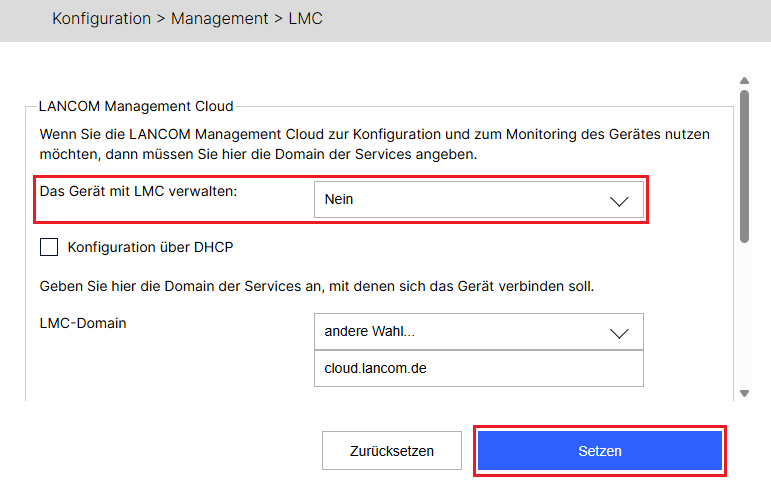 LMC-Client auf einem Gerät mit LCOS per WEBconfig deaktivieren