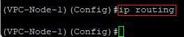 Globally activate the routing functionality on the VPC-Node-1 via the CLI