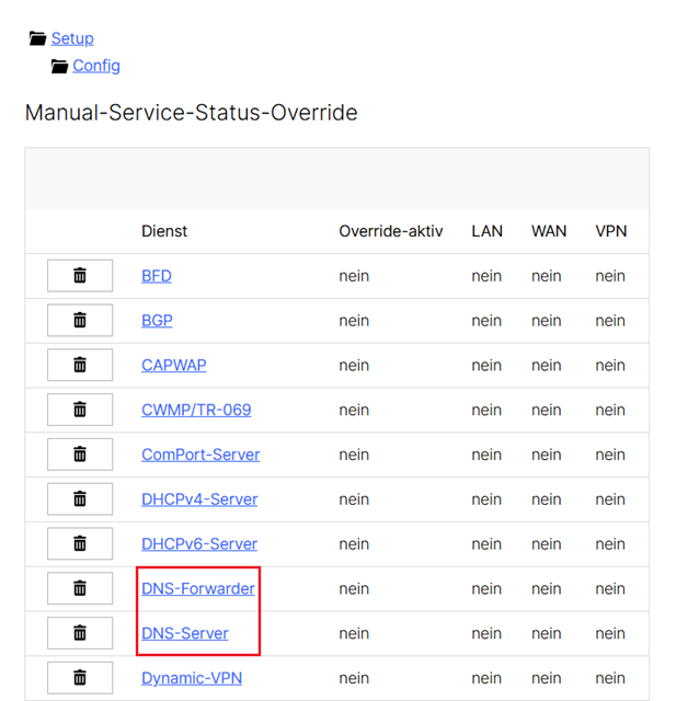 Dienste DNS-Forwarder und DNS-Server nacheinander bearbeiten