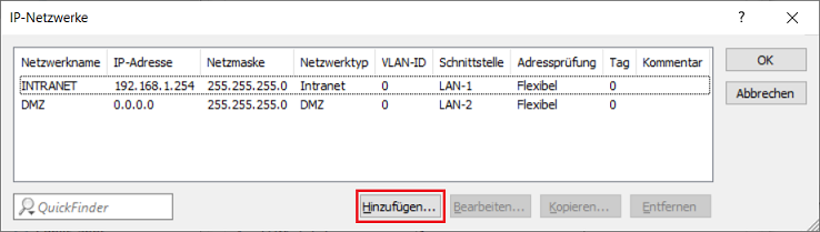 Neues Netzwerk erstellen