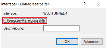 Public Spot Benutzer-Anmeldung für das Interface WLC-Tunnel-1 aktivieren