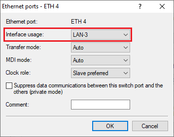 Assign the logical interface LAN-3 to the physical interface ETH 4