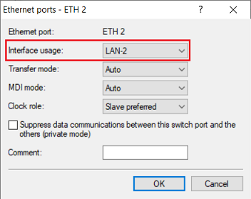The interface LAN-2 must be assigned to ETH 2