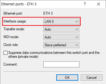 The interface LAN-3 must be assigned to ETH 3