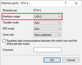 The interface LAN-3 must be assigned to ETH 4