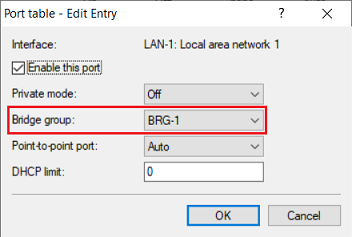 Bridge group BRG-1 must be assigned to the interface LAN-1