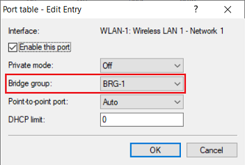Bridge group BRG-1 must be assigned to the interface WLAN-1
