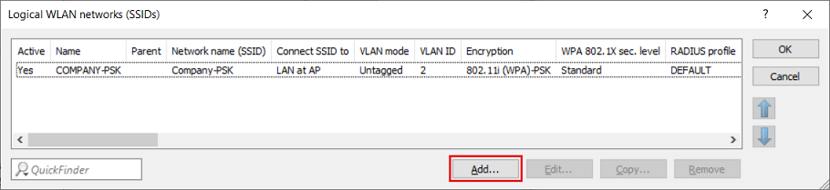 Add a new logical WLAN network