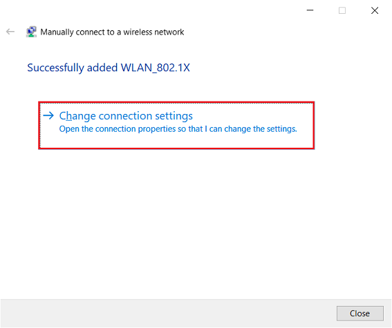 Open the extended settings for the wireless network