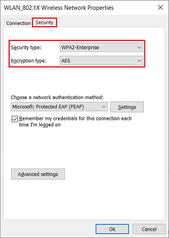 Modify the encryption settings for the wireless network