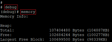 Reading out information regarding the memory on a GS-23xx series switch via the CLI