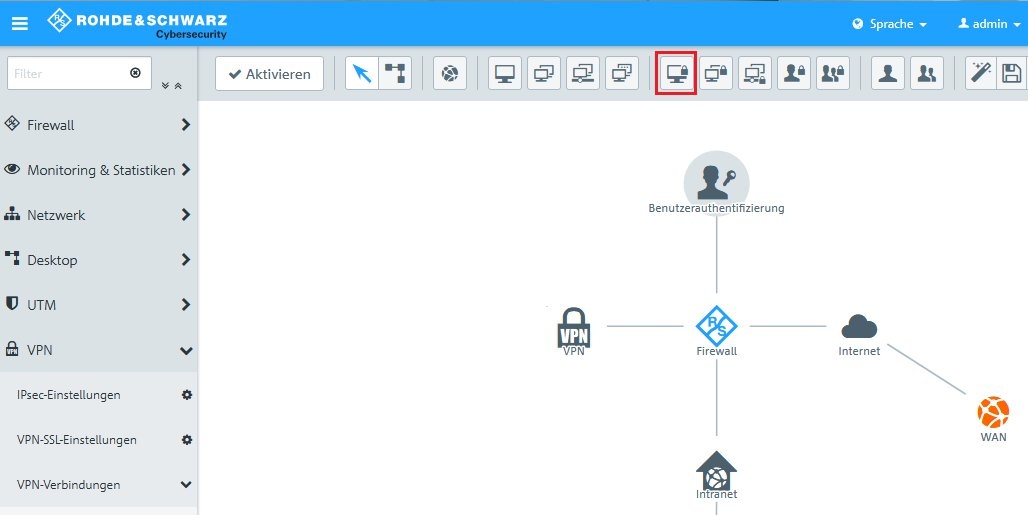 Unified Firewall-Symbol zum Erstellen eines VPN-Hosts