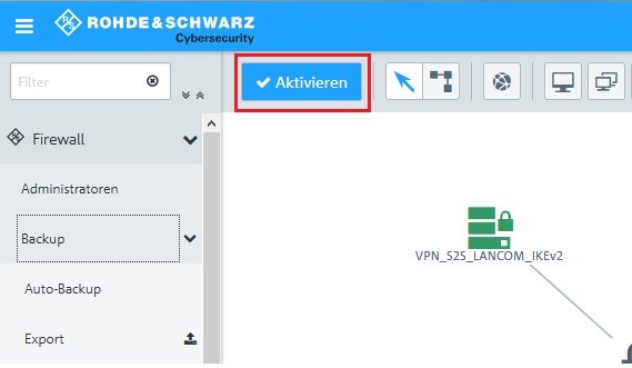 Schaltfläche Aktivieren auf dem Dashboard der Unified Firewall