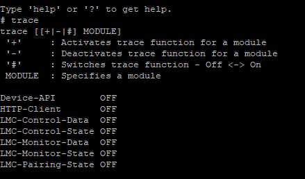 Overview of all available traces on the CLI of the switch