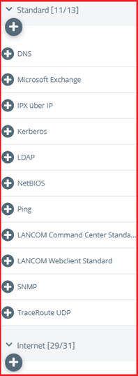 Protokoll-Liste mit vorgefertigten Protokollen